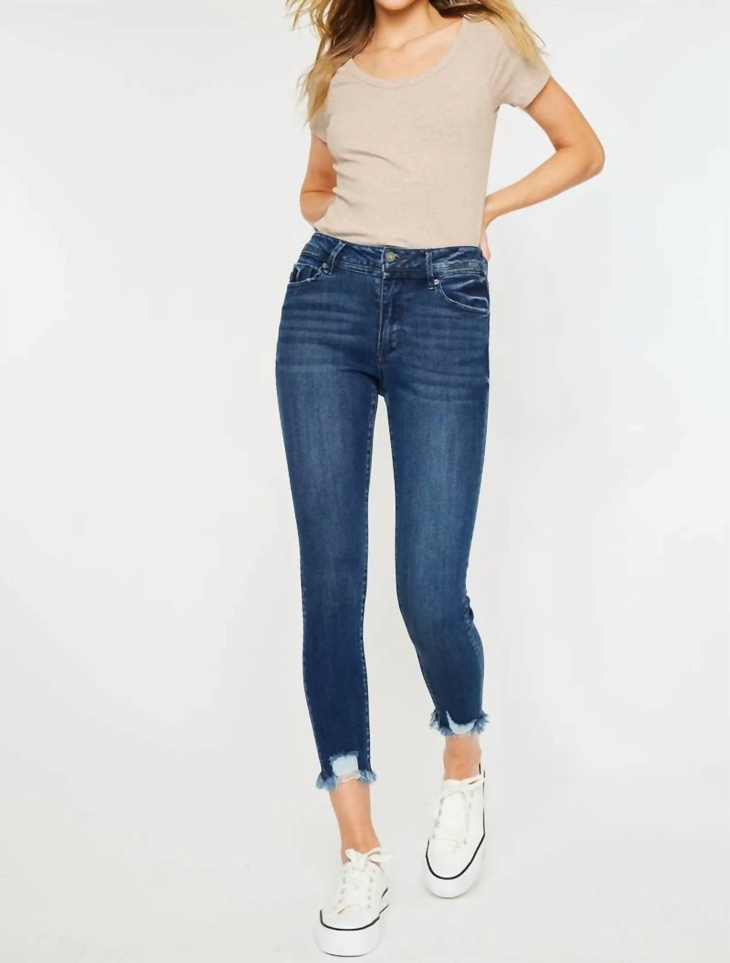 Lucia High Rise Ankle Skinny Jeans In Dark Wash