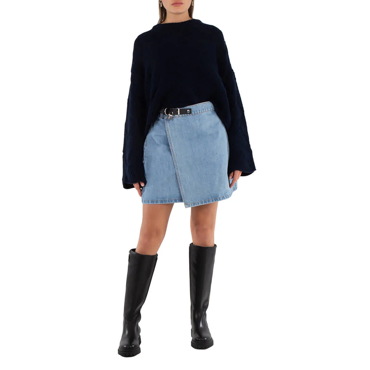 JW Anderson Padlock Strap Mini Denim Skirt
