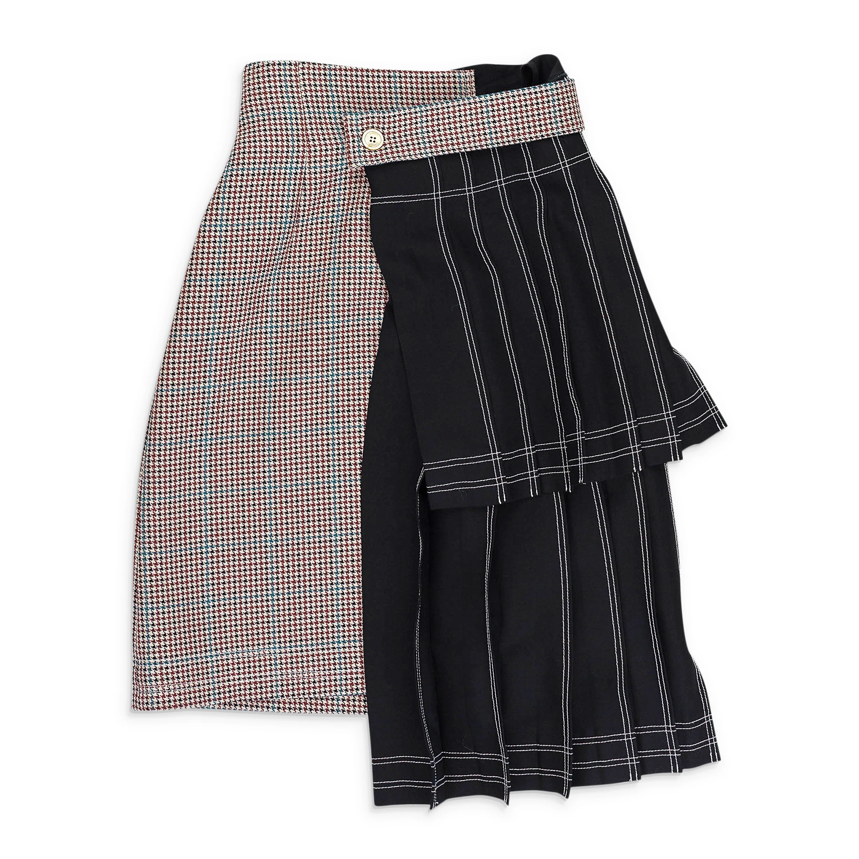 Multi Check Asymmetrical Skirt