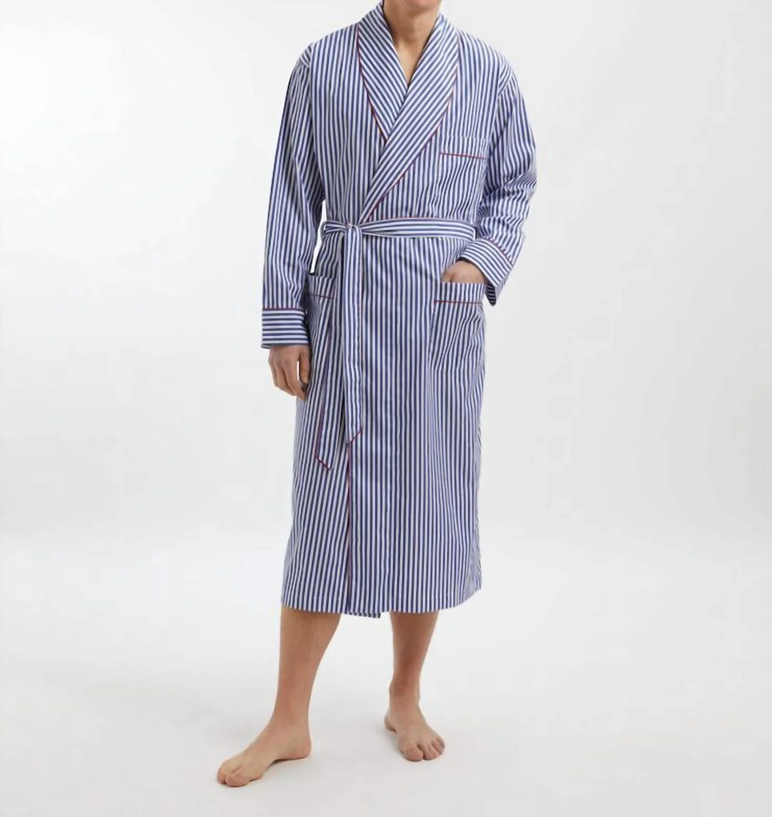 Unisex Glenn Robe In Blue/white Stripe