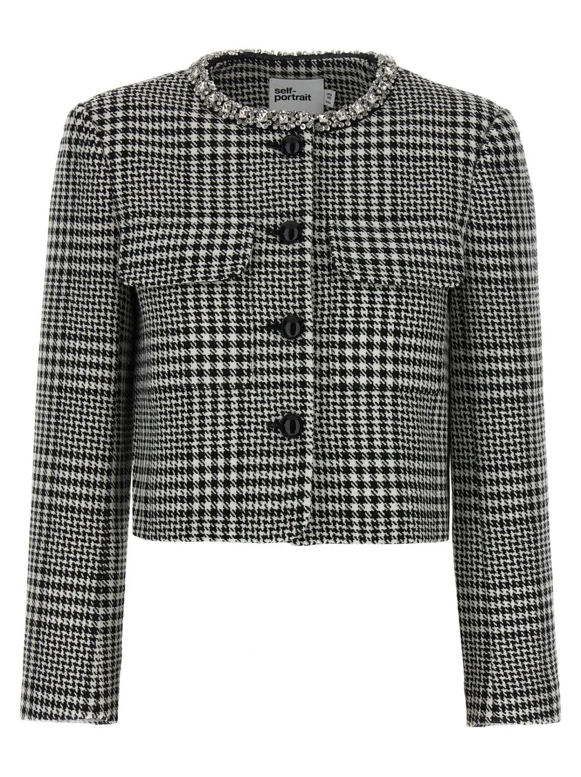 Houndstooth Crystal Trim' Blazer