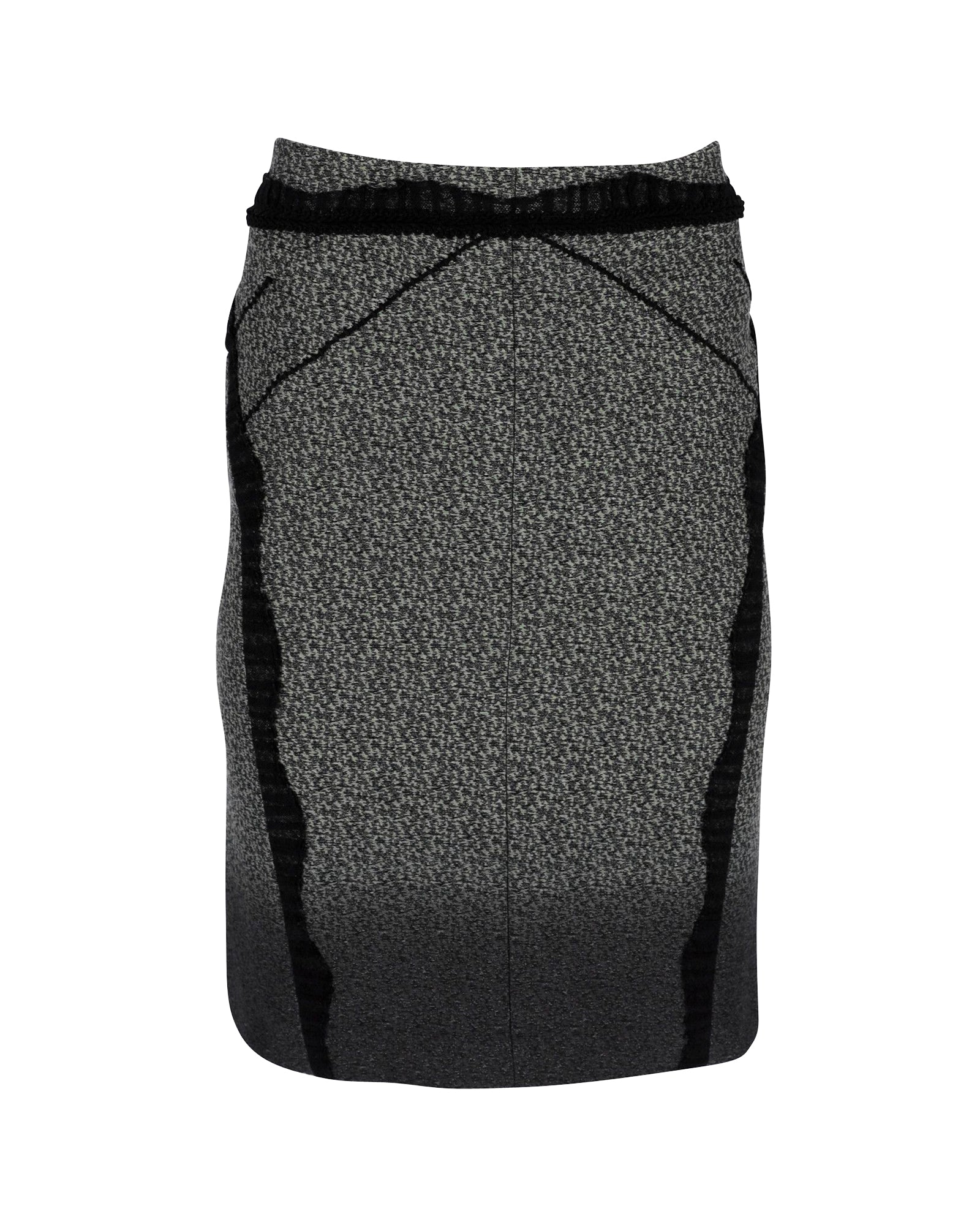 Zac Posen Lace Trim Pencil Skirt in Olive Cotton