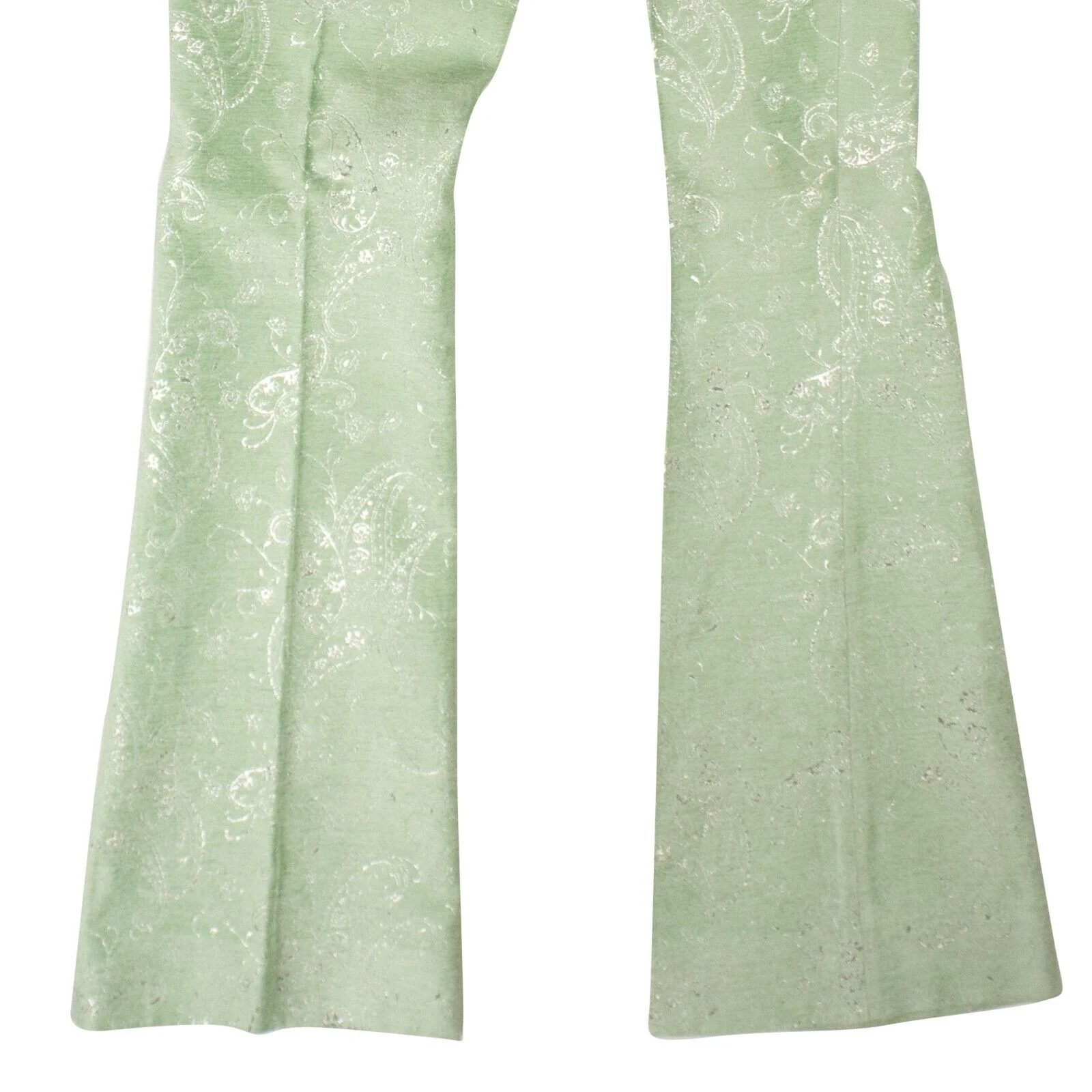 Green Paisley Velvet Glitter Pants