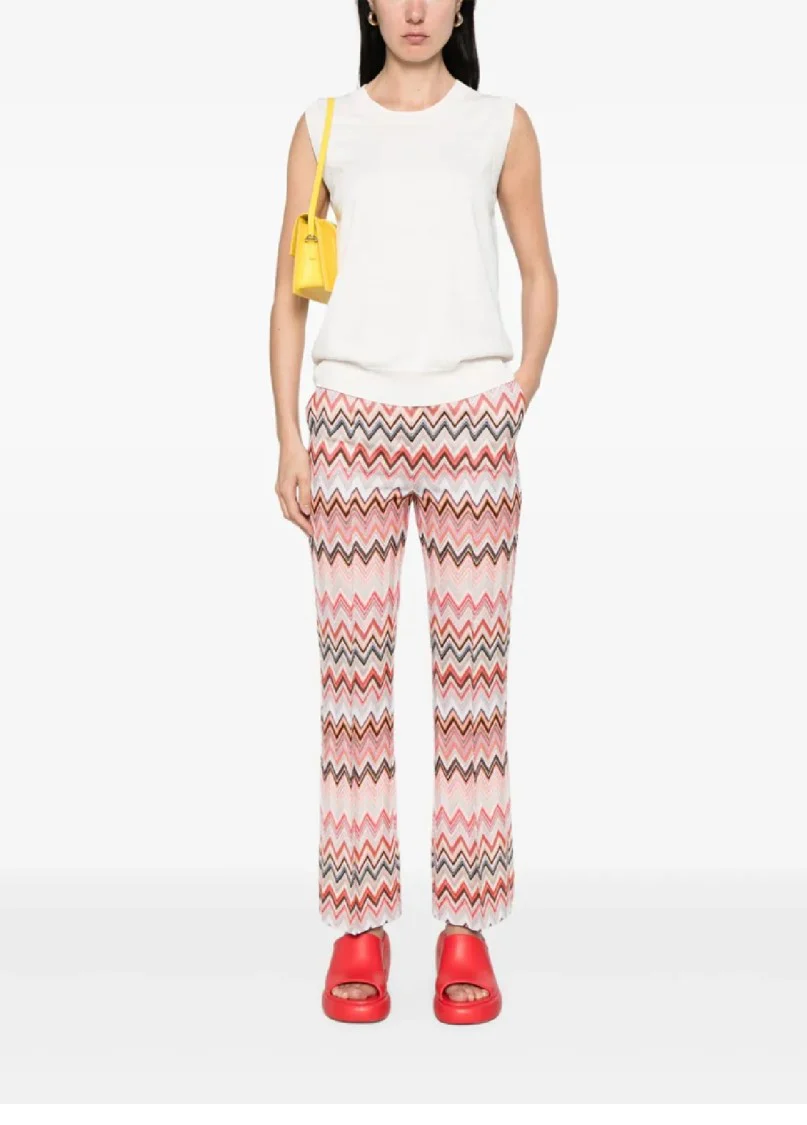Zigzag Patterned Tailored Trousers