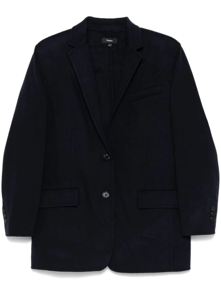 Navy Blue Wool Cashmere Blazer
