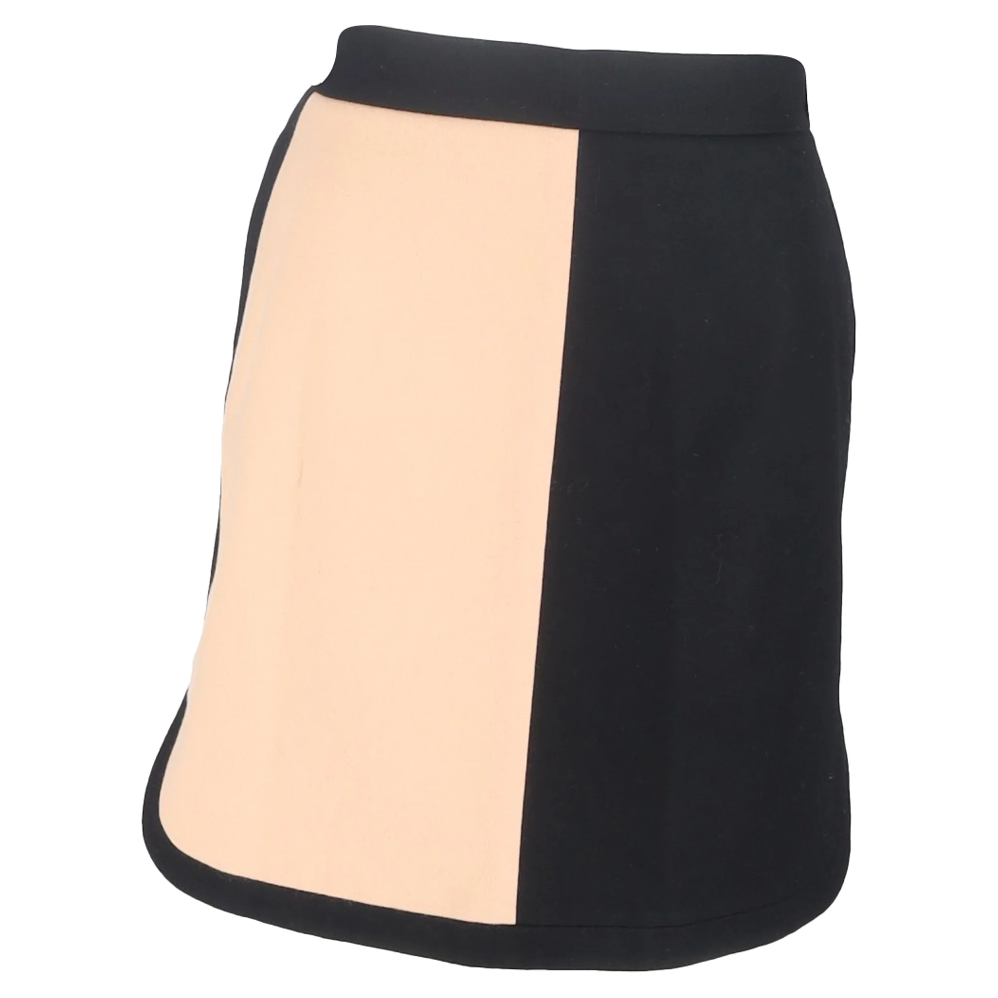 Missoni Color-Block Mini Skirt in Black and Nude Wool
