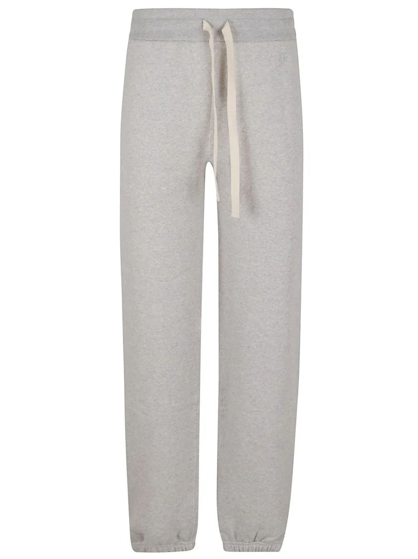 Elastic Waist Grey Cotton Sports Trousers