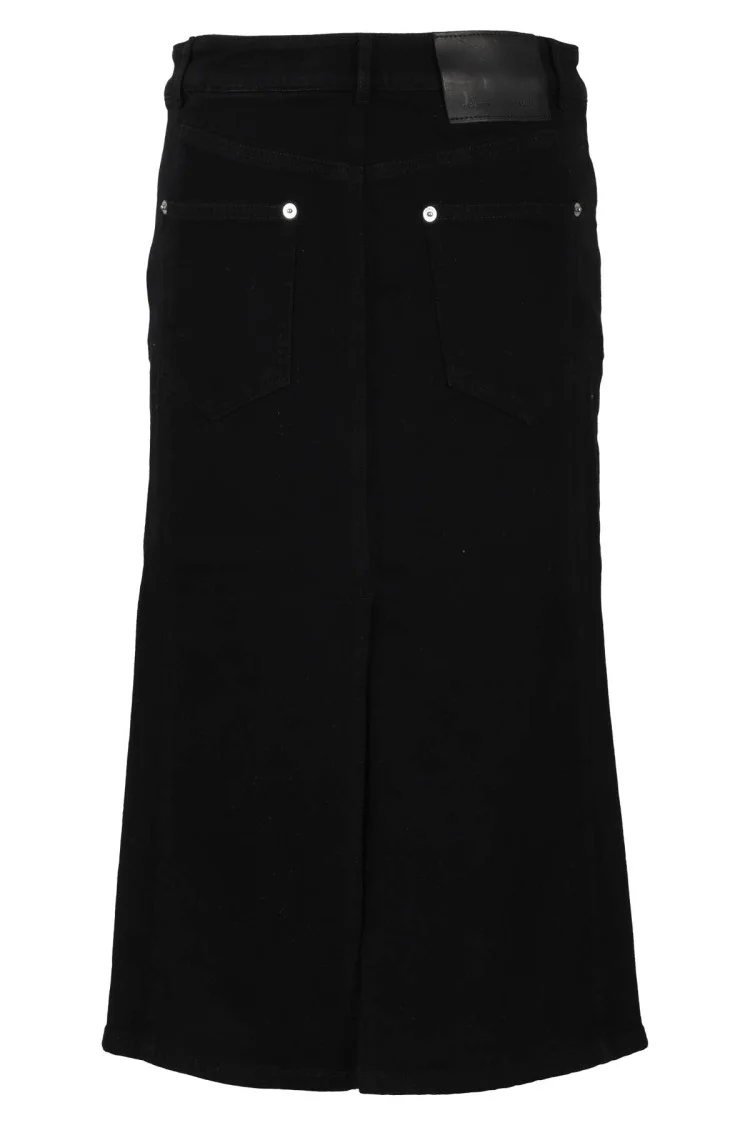 Black Denim Midi Skirt