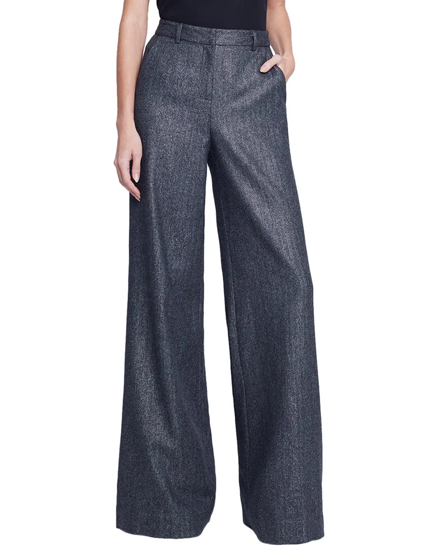 L’AGENCE Pilar Wide Leg Wool-Blend Pant