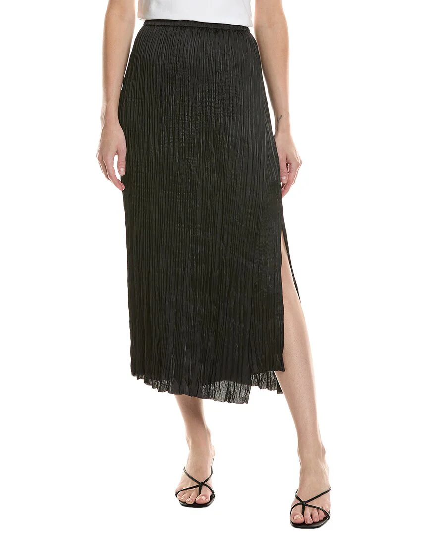 Vince Crushed Overlay Midi Skirt