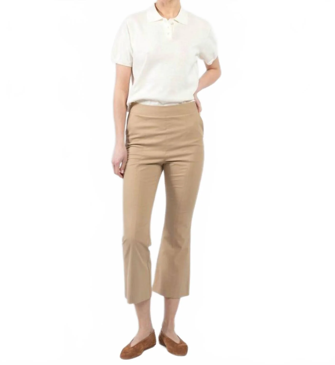 Kick Flare Crop Pant In Sand