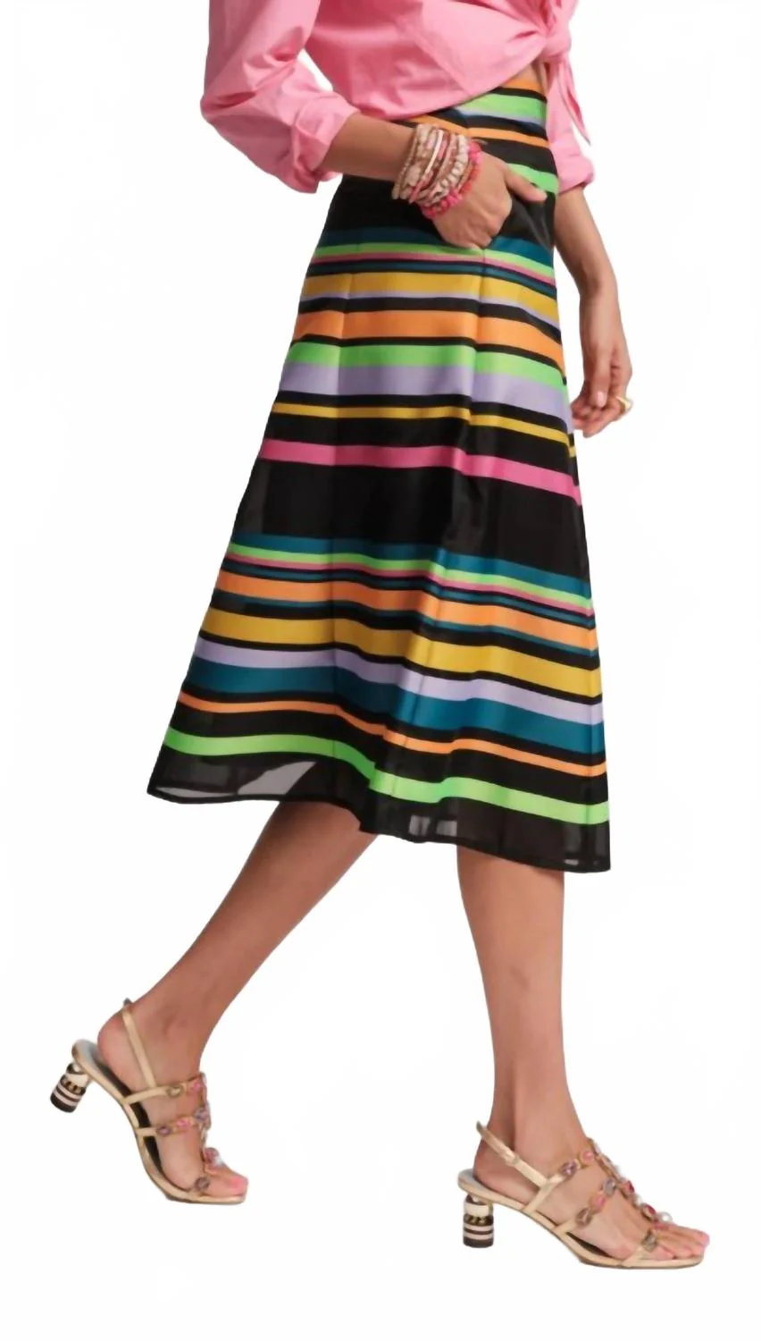 Mercer Striped Skirt In Multi