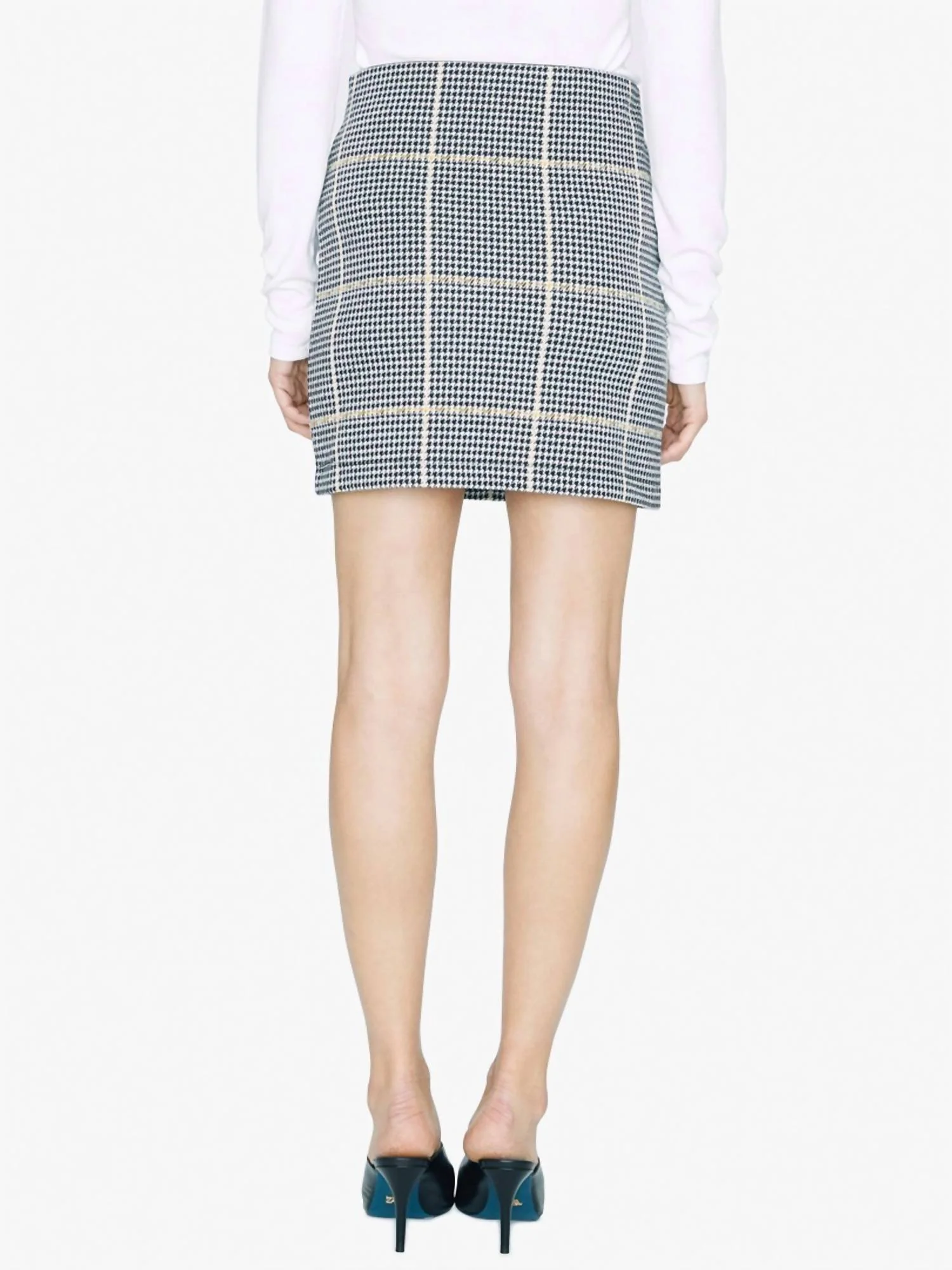 Check Her Out Mini Skirt In Citrine Plaid