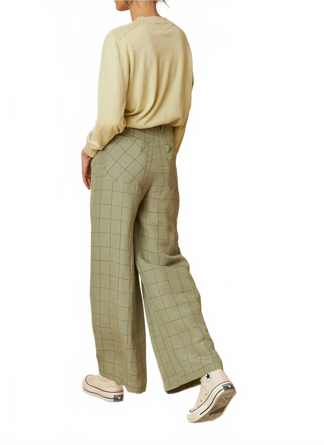 Window Pane Check Pants In Liquen