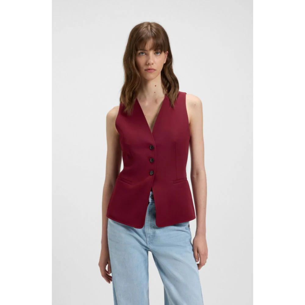 Adjustable waistcoat in stretch crepe
