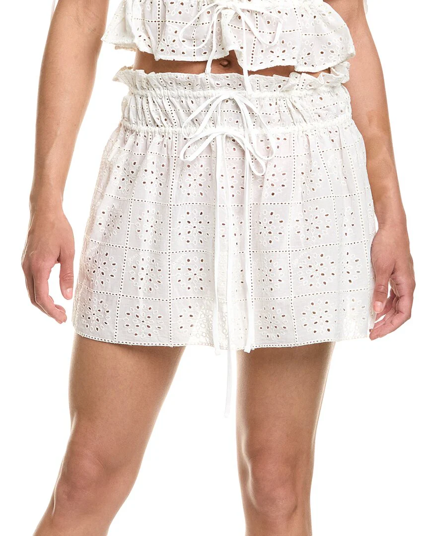 GANNI Light Broderie Anglaise Mini Skirt