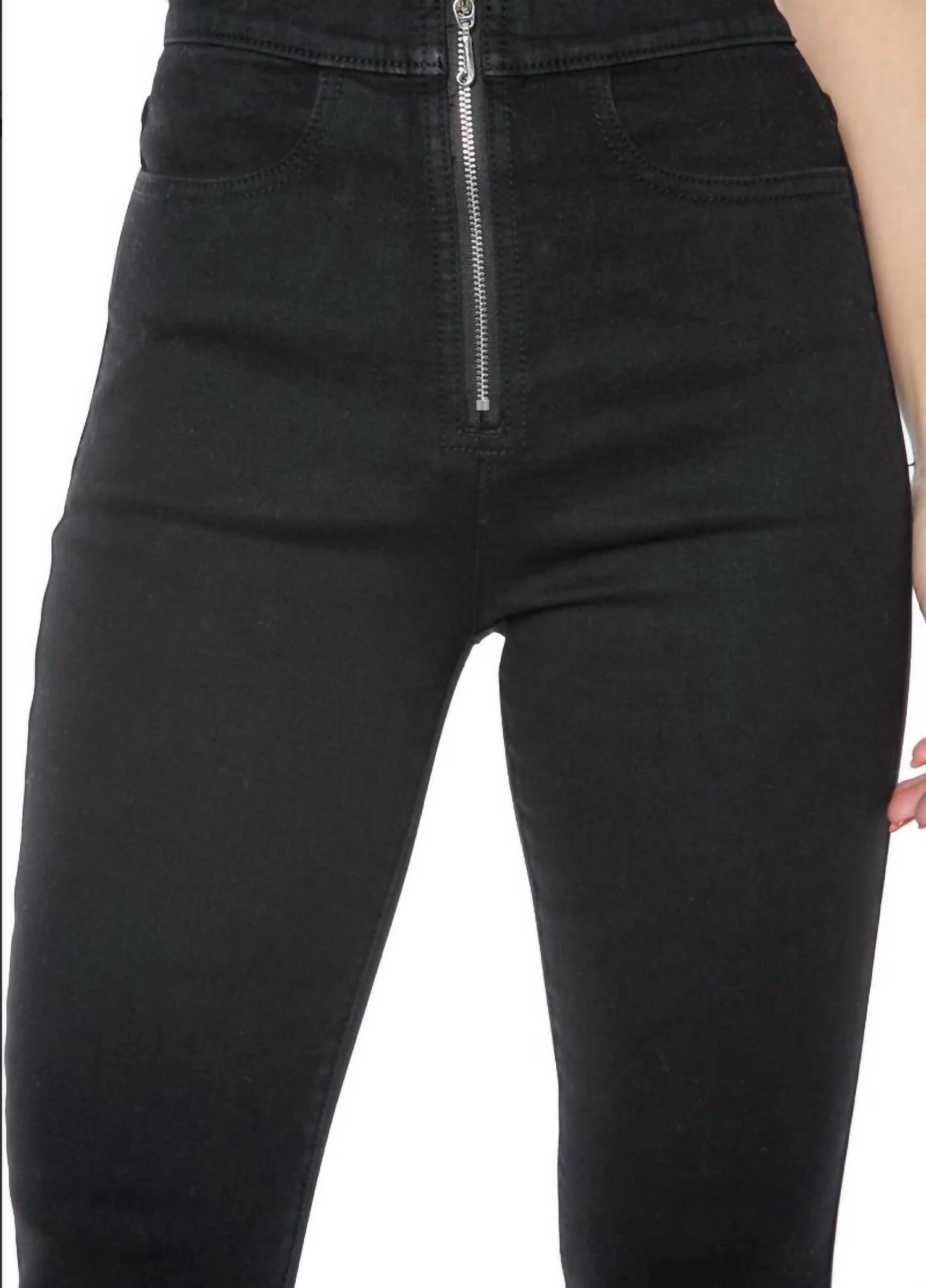 High Rise Skinny Jeans In Black