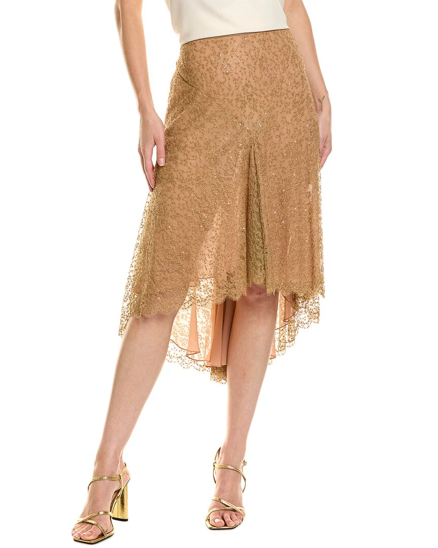 Michael Kors Collection Silk-Blend Lace Dance Skirt