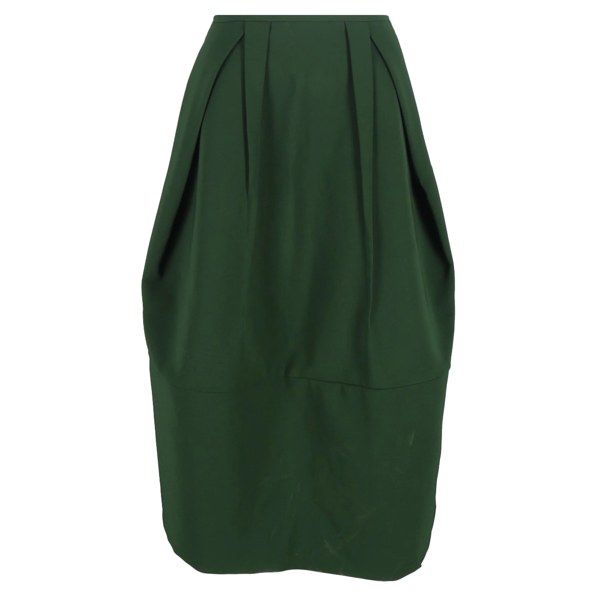 Jil Sander Biglia Crepe Midi Skirt in Green Polyester