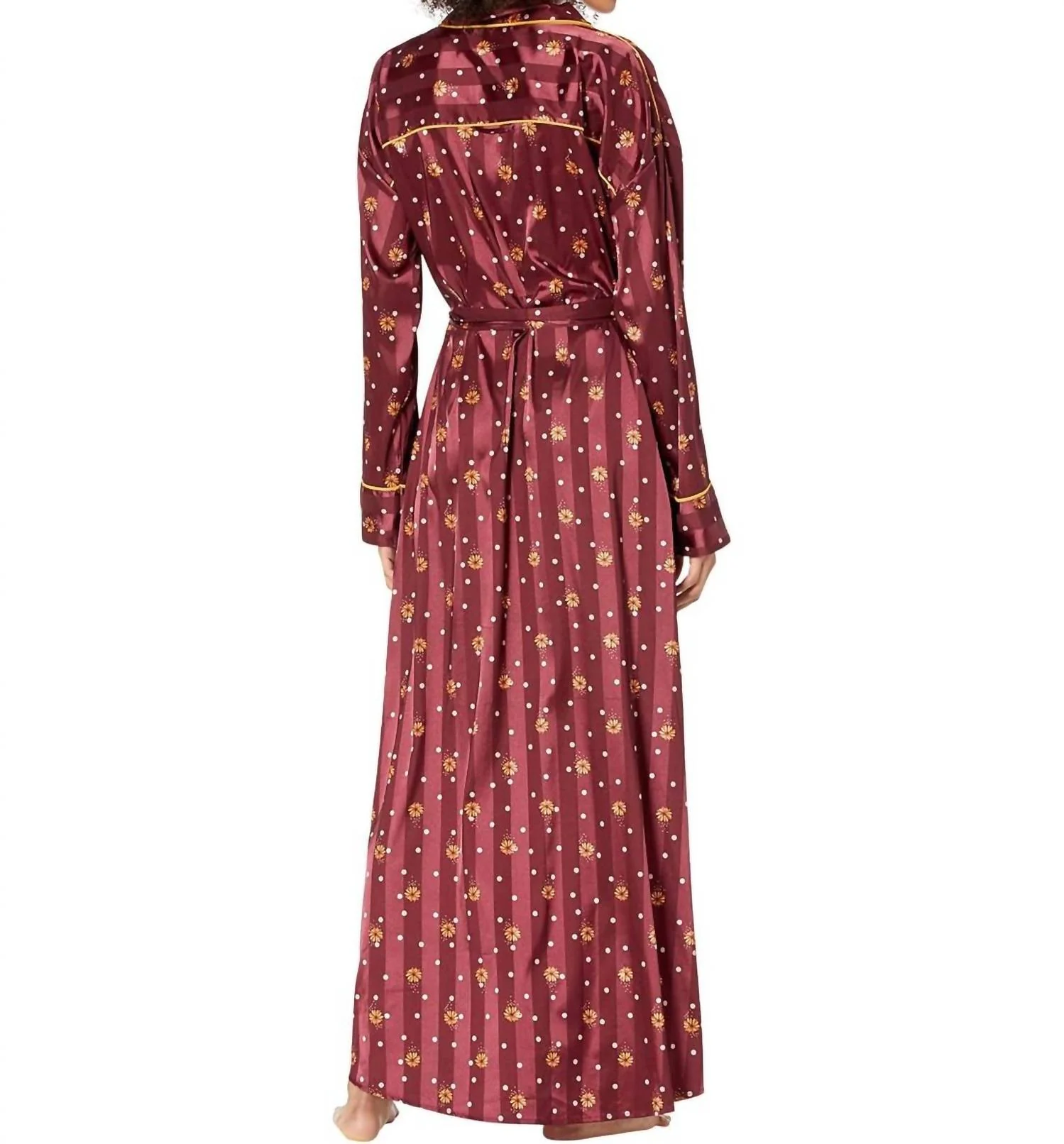 Pajama Party Holiday Robe In Wine Combo