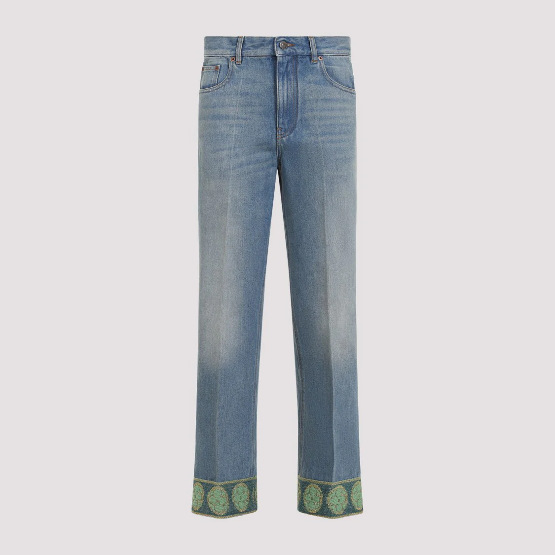 Medium Blue Denim Cotton Pants