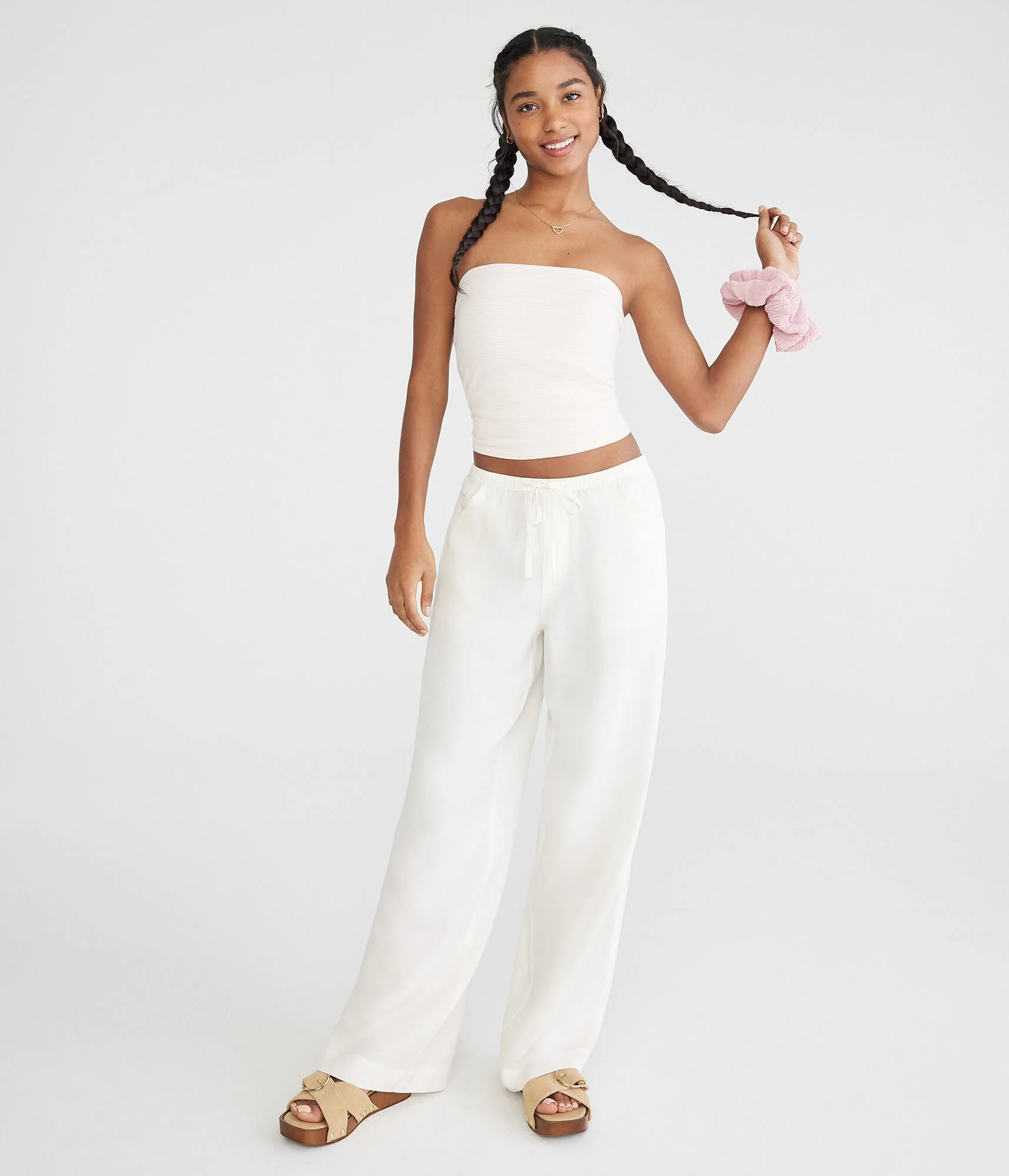 Aeropostale Low-Rise Wide Leg Twill Pants