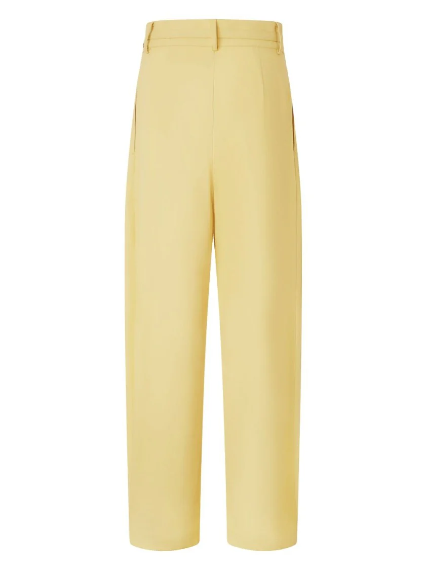 Belted Butter Yellow Trouser With Layered Details