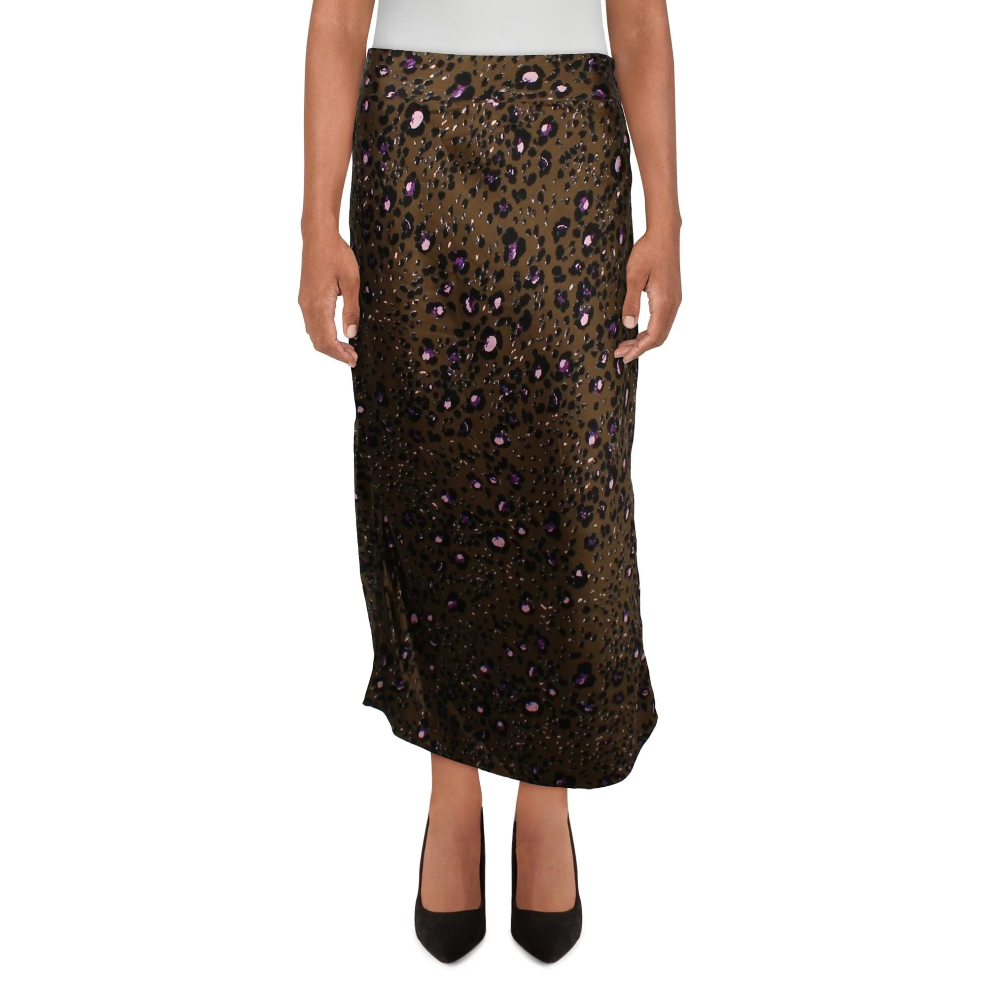 Womens Animal Print Side Slit Pencil Skirt