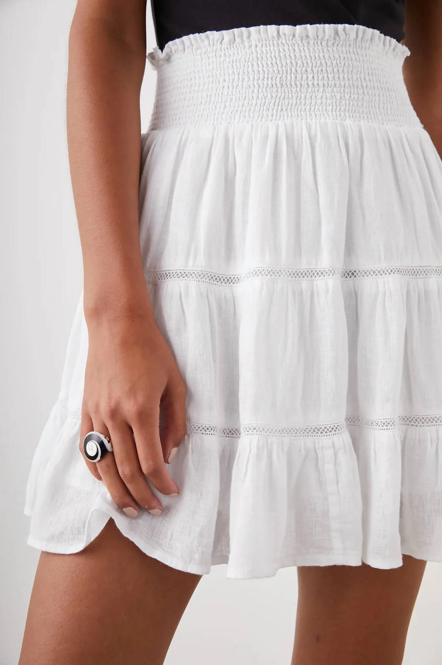 Addison Skirt In White Lace Detail