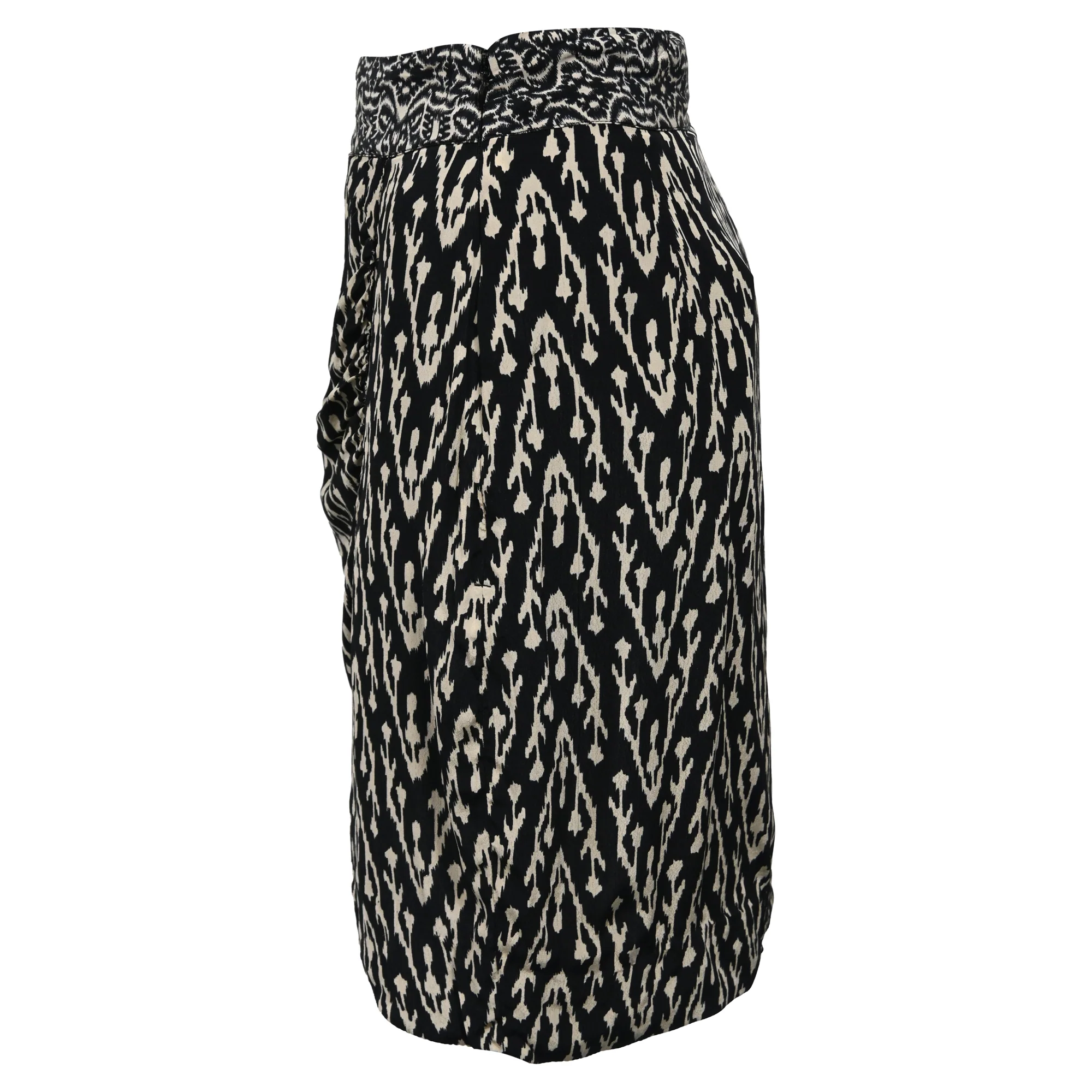 Ba&Sh Iliade Printed Mini Wrap-Effect Skirt in Black and White Viscose