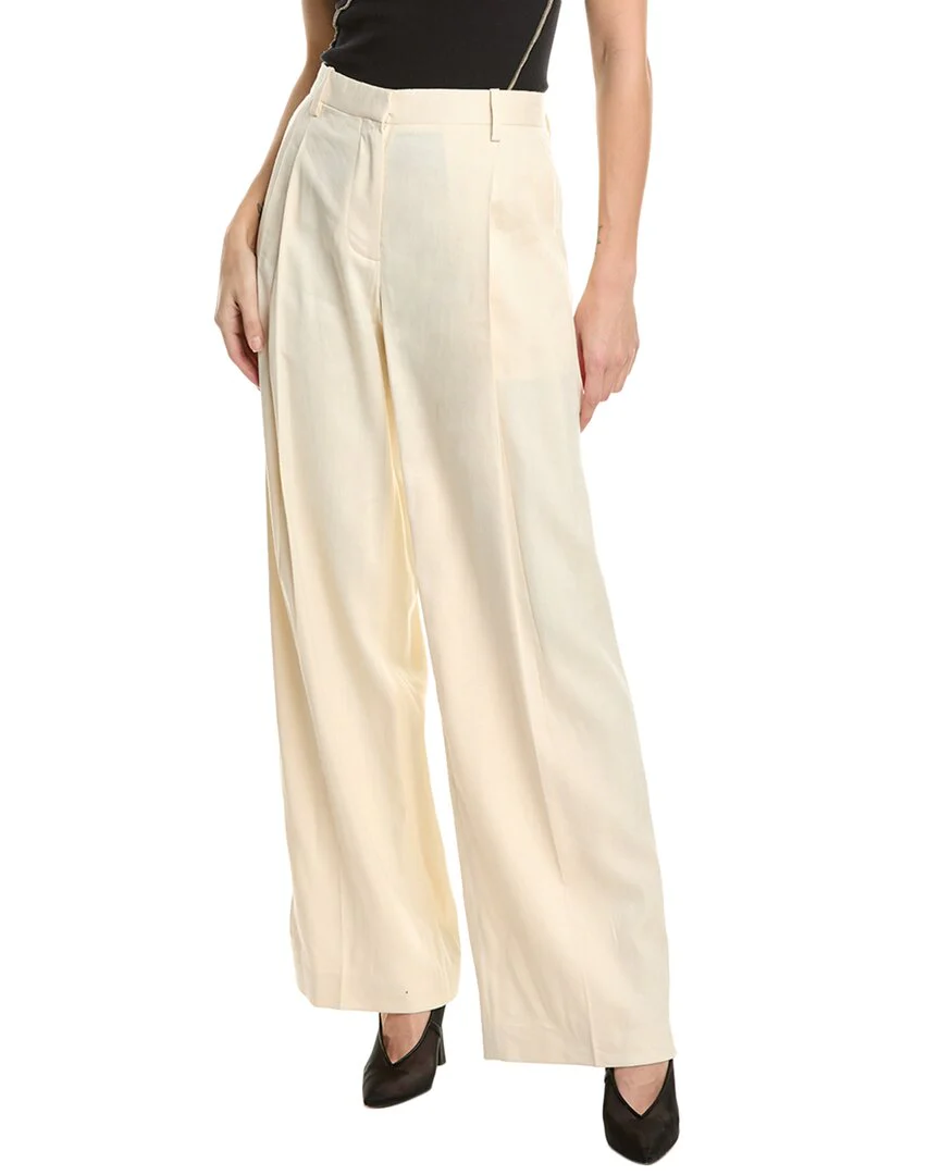 Helmut Lang Pleated Linen-Blend Pant