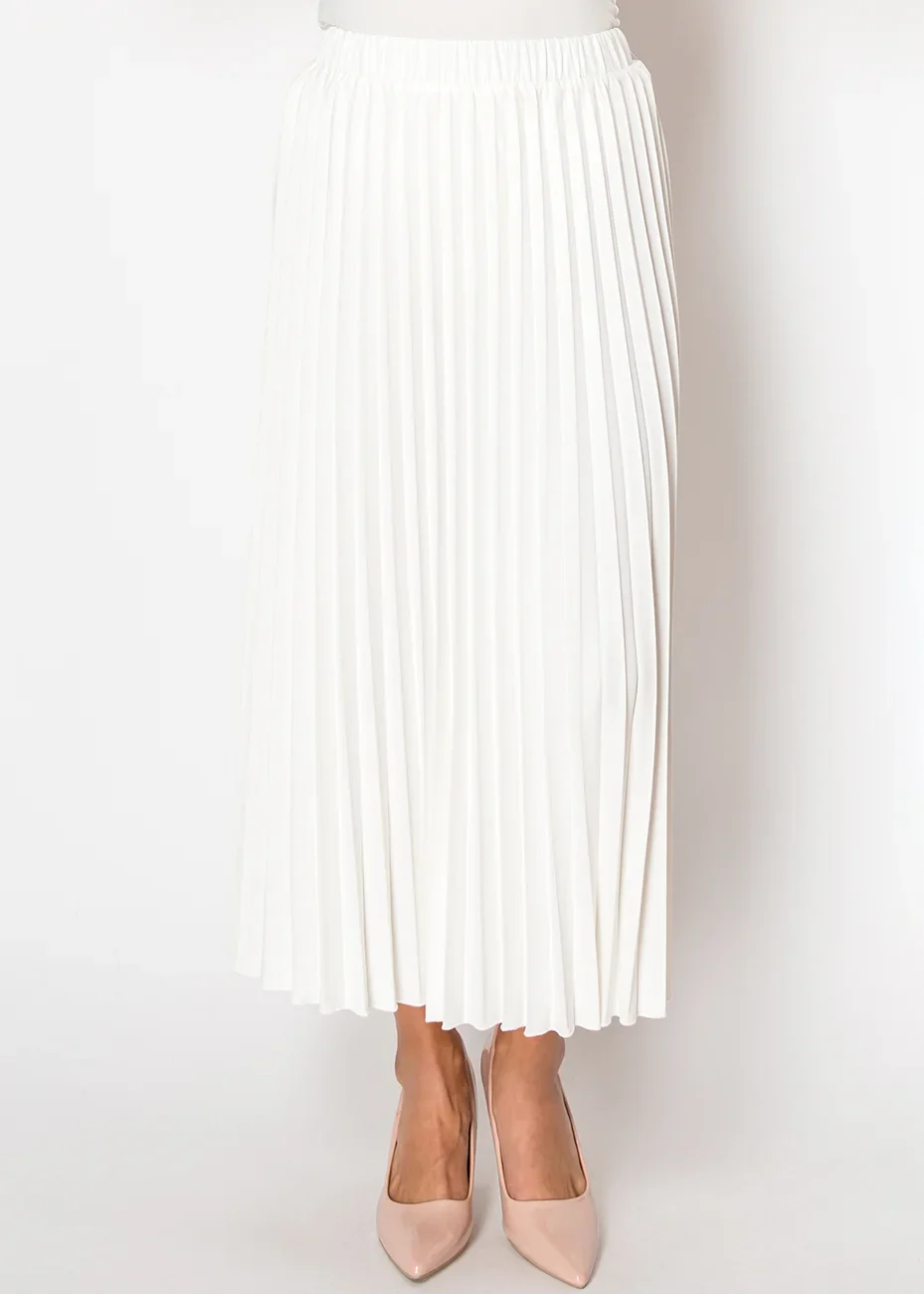 White Pleated Skirt