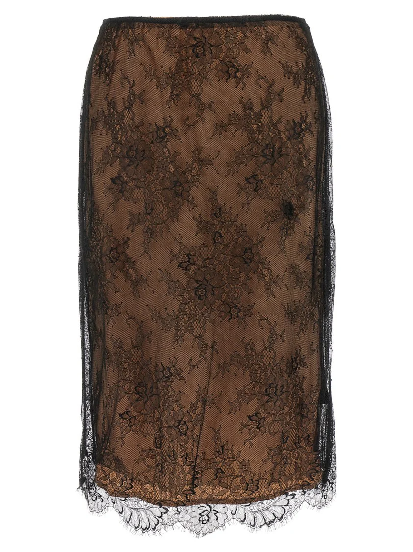 'Black Lace Midi' Skirt