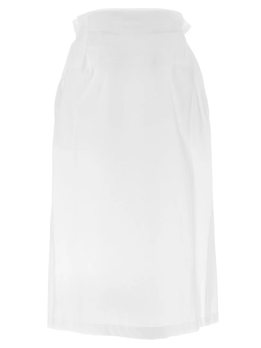 Bag Style Midi Skirt With Drawstring Waist