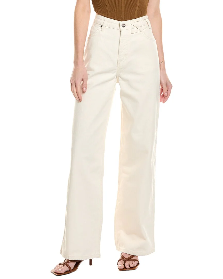 STAUD x Wrangler The Loose Cream Wide Leg Jean