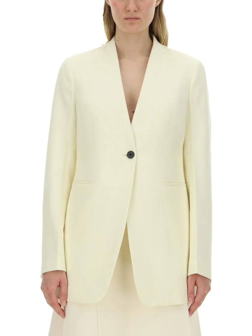 Single Button Tailored Jacket With Notched Lapel