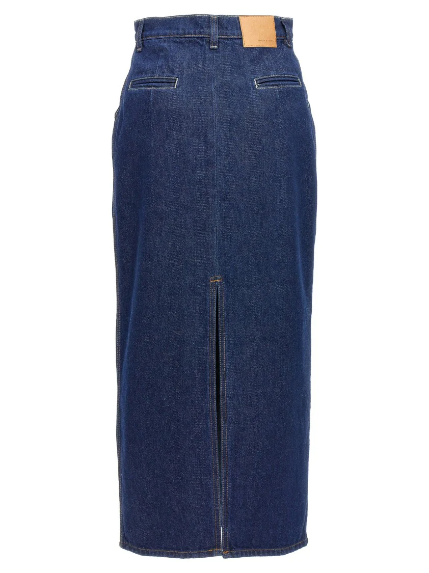 Long Denim Skirt With Back Split