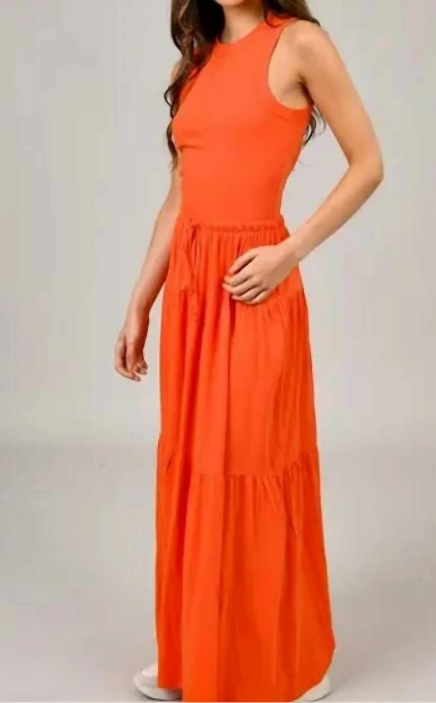 Tierry Tie Front Skirt In Orange