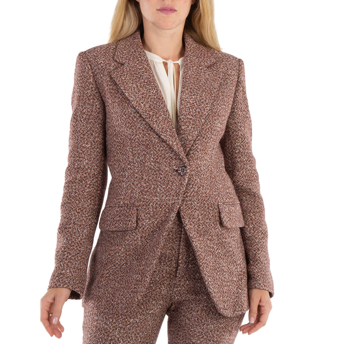 Chloe Ladies Tweed Knit Tailored Blazer Jacket