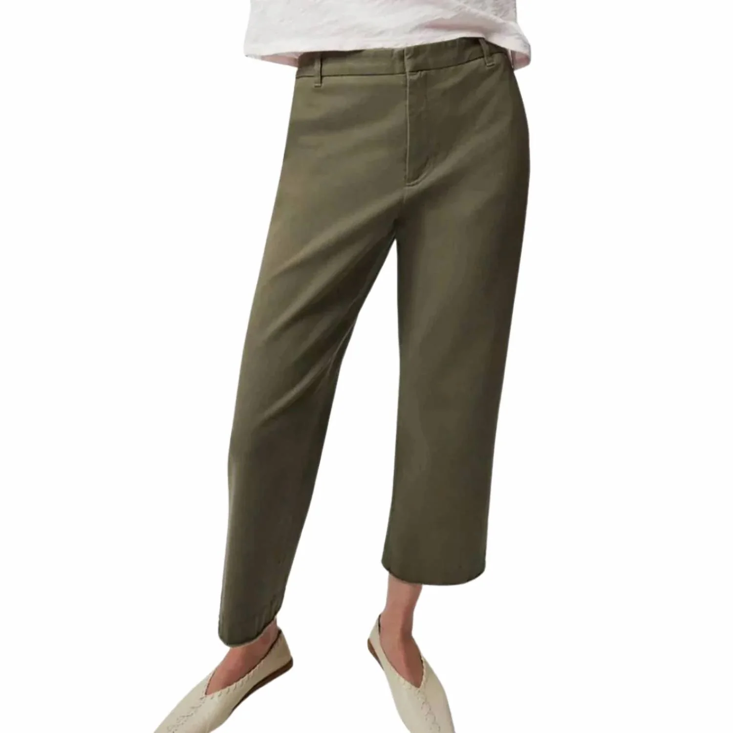 Cotton Twill Boyfriend Pant In Army