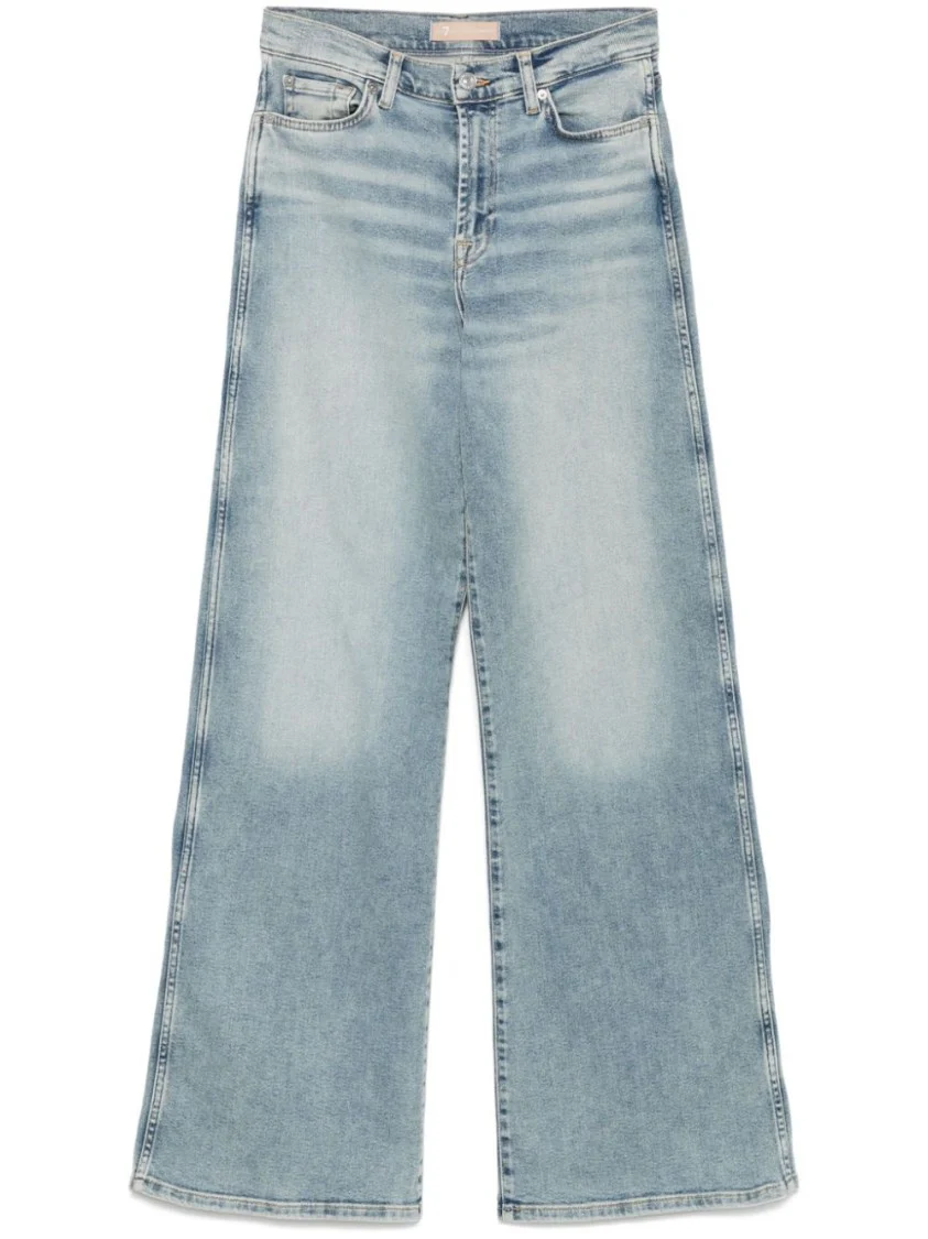 Wide-Leg Light Blue Jeans With Classic Five-Pocket Design