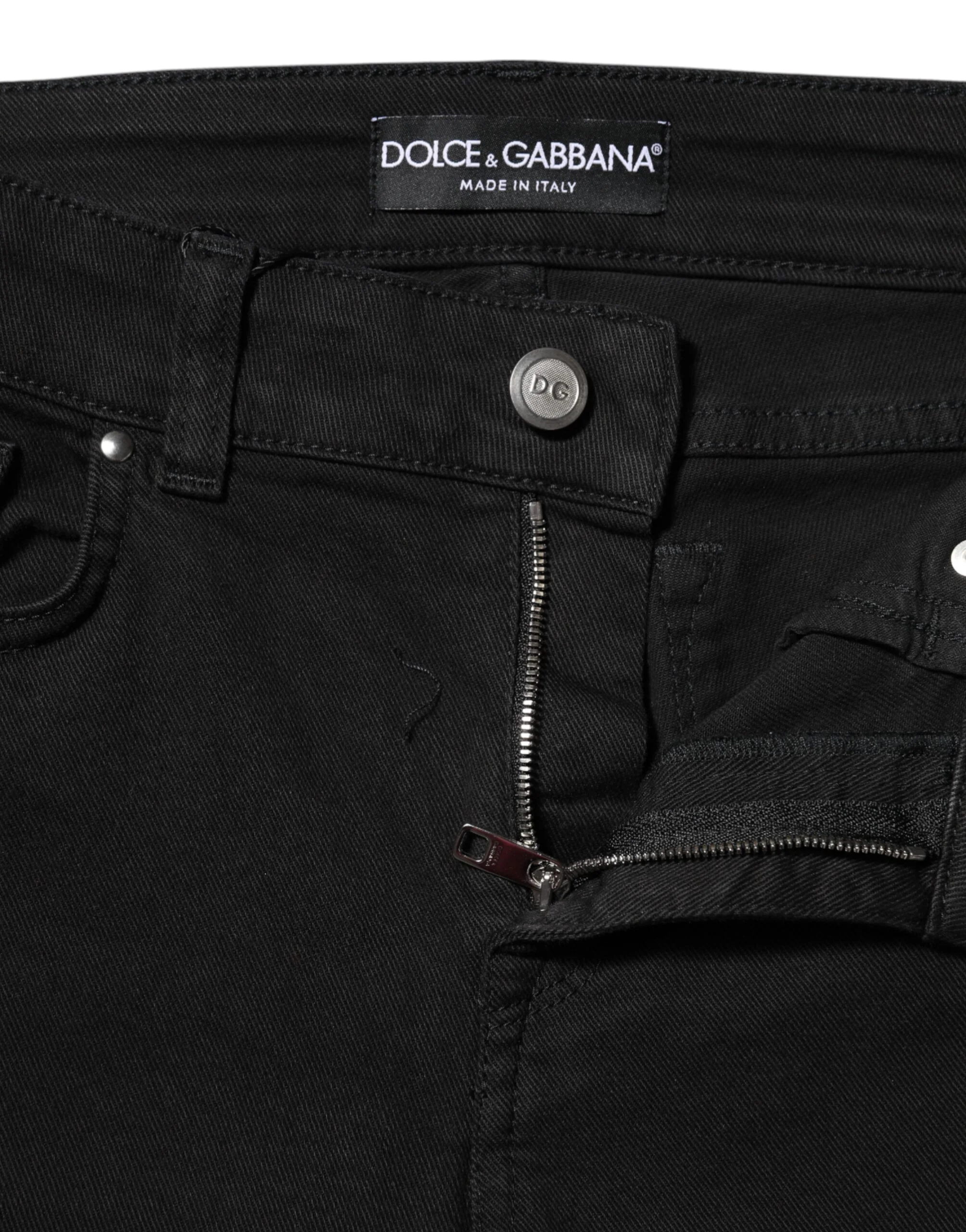 Dolce & Gabbana Cotton Logo Skinny MidWaist blue Women's Jeans