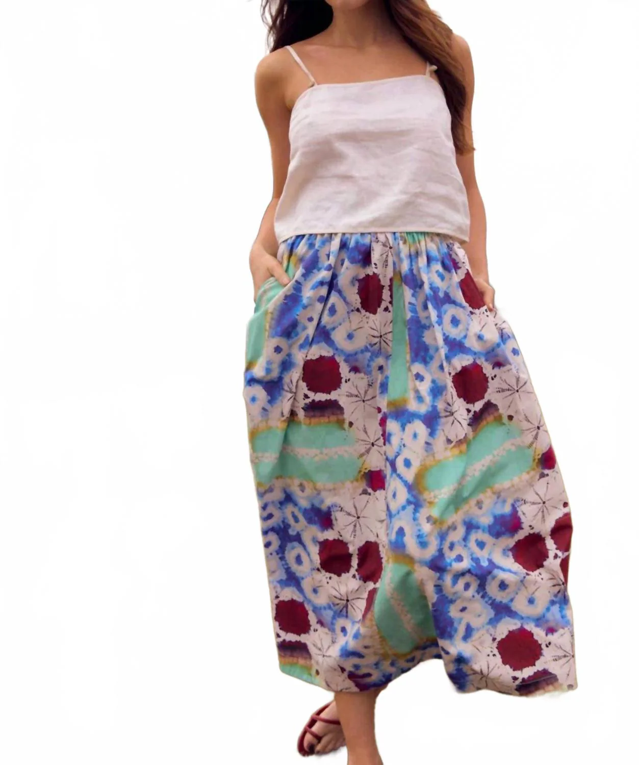 Colorful Firework Maxi Skirt In Mar