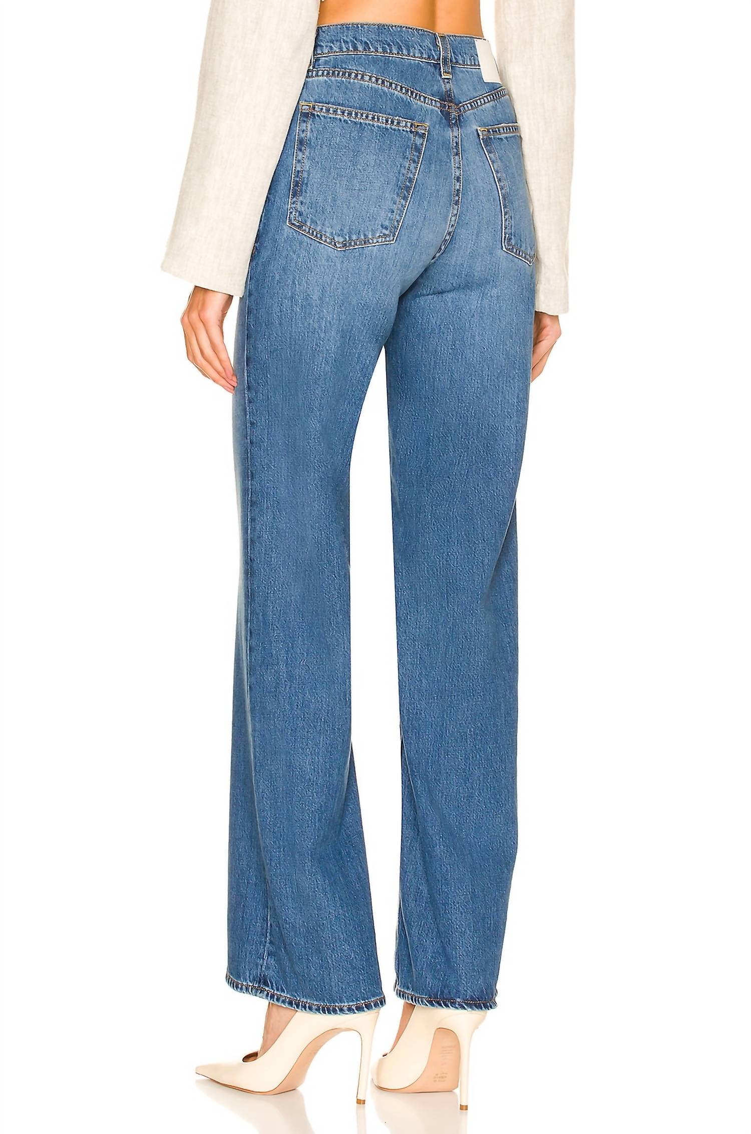 Brooklyn High Rise Loose Straight Jeans In Garden Court