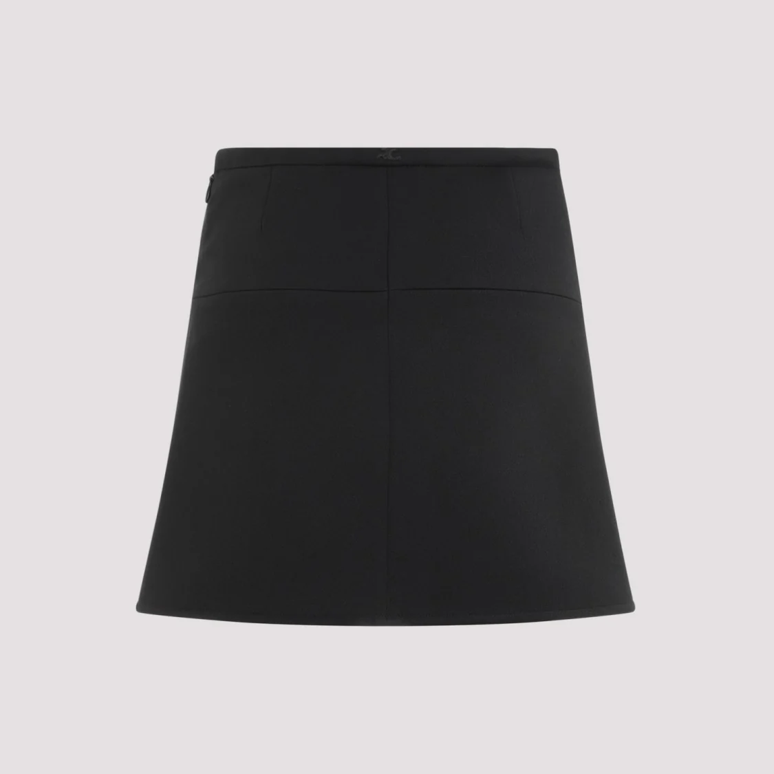 Ellipse Black Twill Mini Skirt