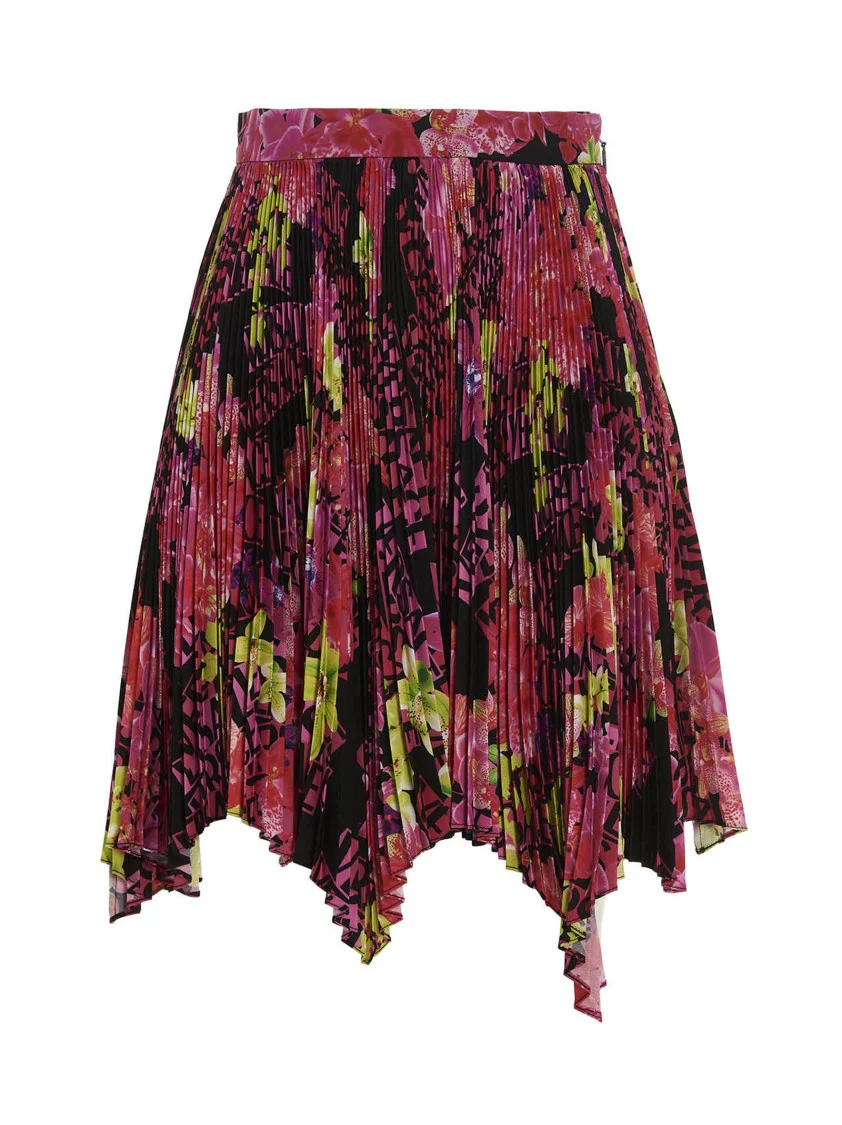 Floral Print Crêpe De Chine Silk Skirt