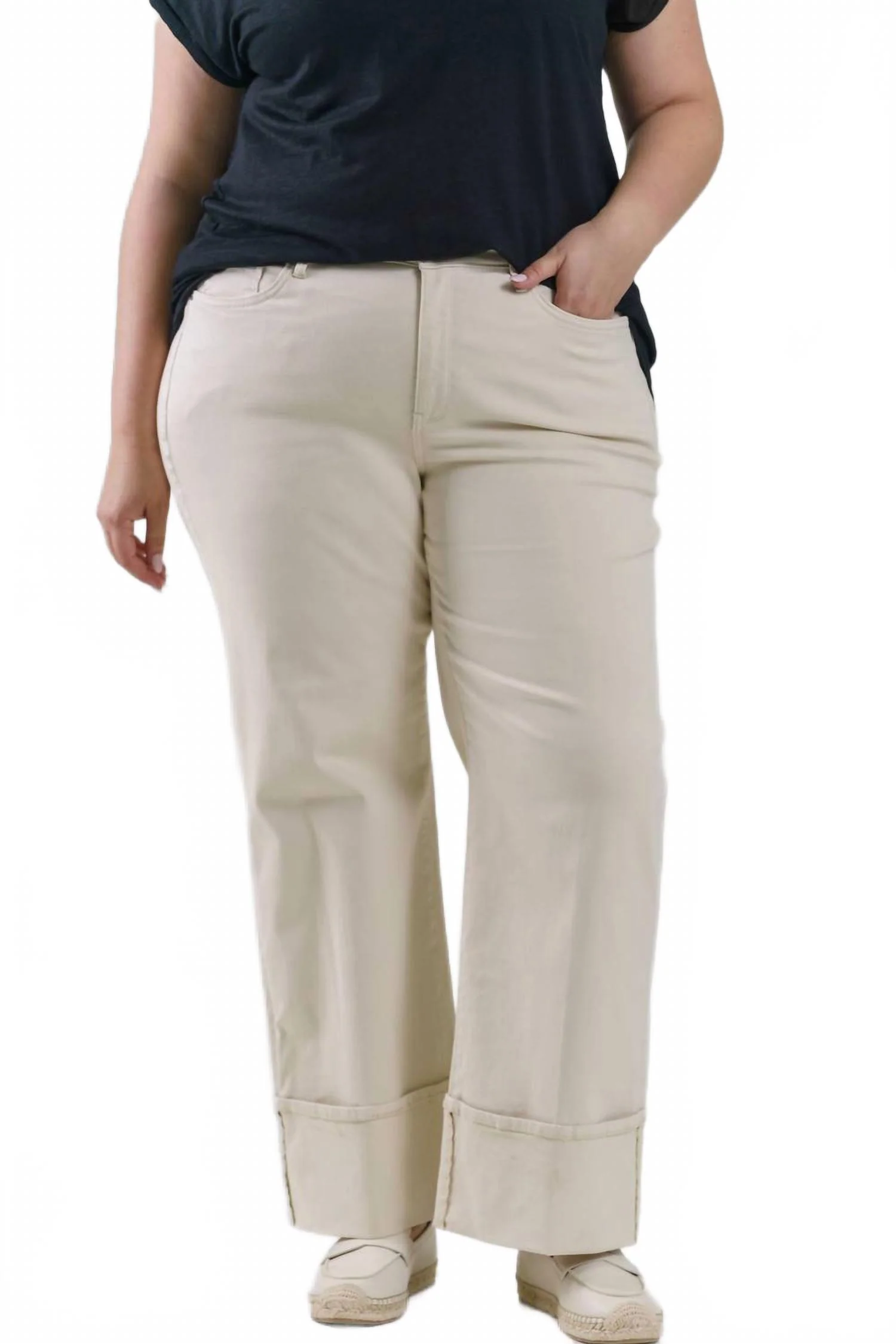 Teresa Wide Leg Jeans - Plus Size In White Creek