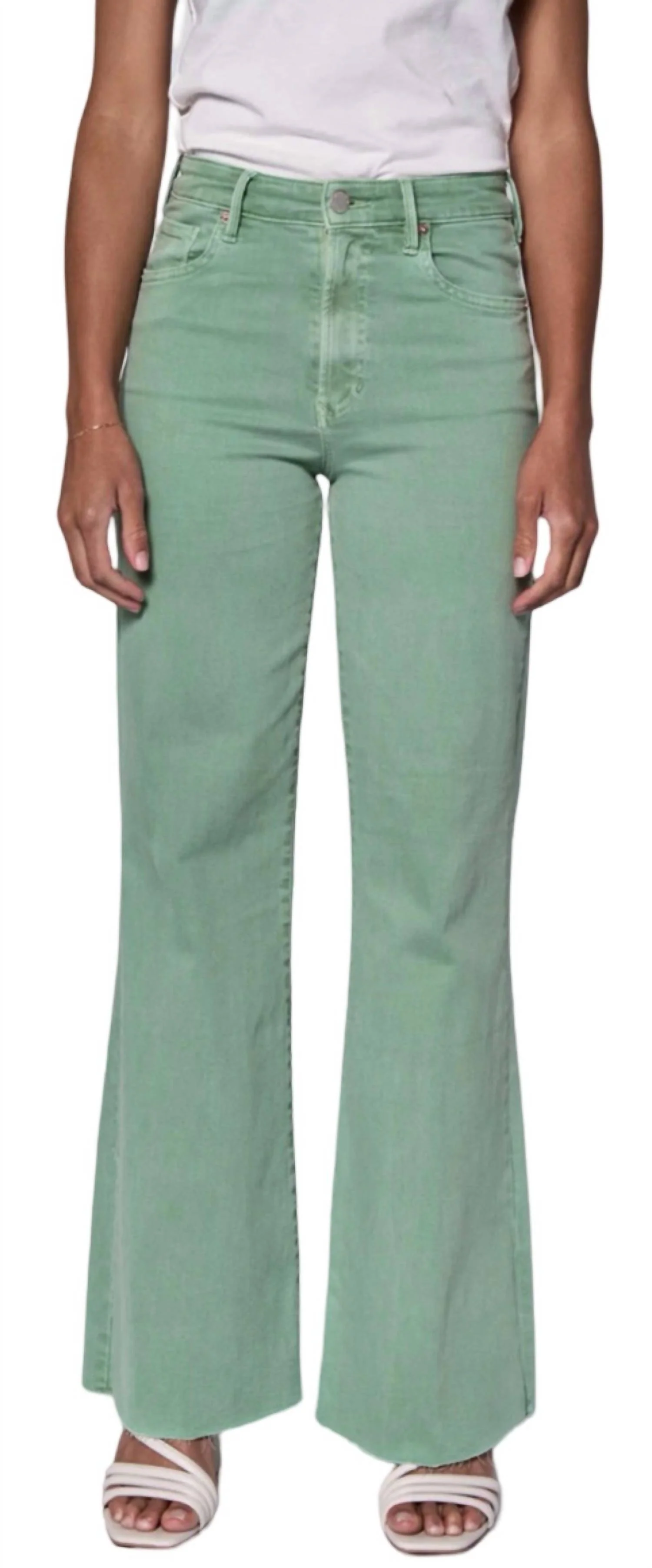 Fiona High Rise Jeans In Iceberg Green