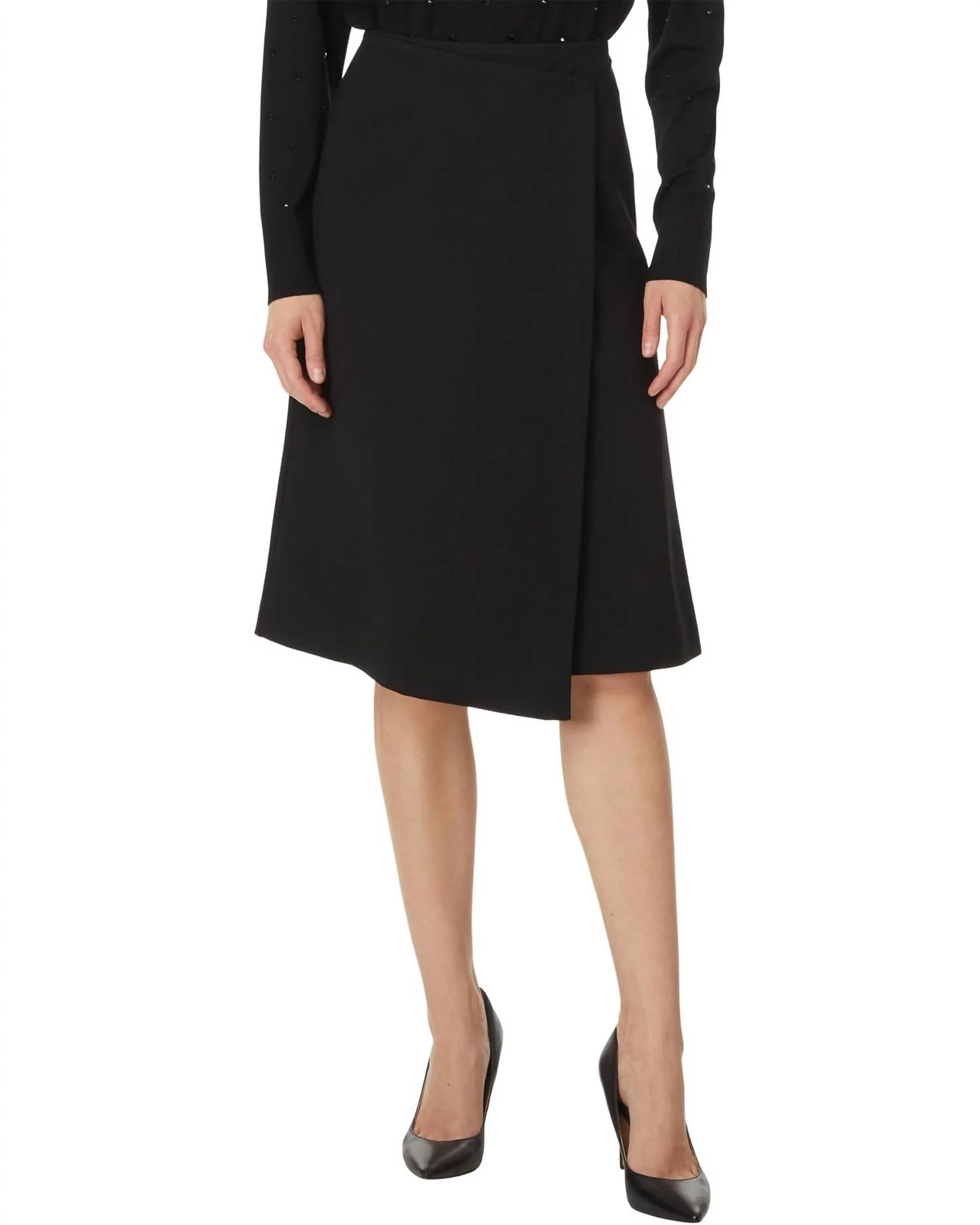 Ponte Pull On Skirt In Black