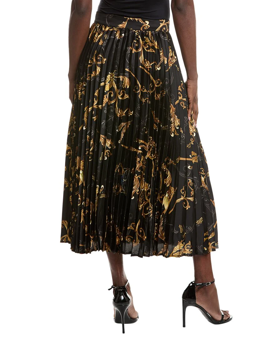 Gracia Satin Pleated Midi Skirt